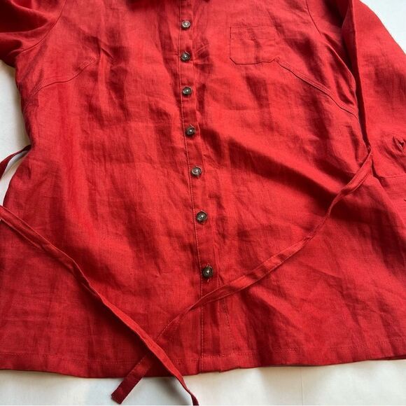 Talbots Petites Women's Irish Linen Skirt Set Size 10 Burnt Orange - Picture 9 of 15